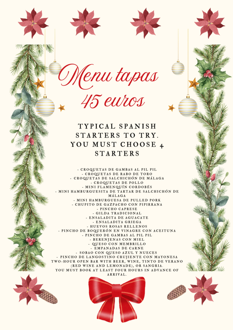 menu tapa español